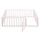 preview thumbnail 4 of 30, Full Size Metal Floor Bed Frame with Fence and Door for Kids' Bedroom