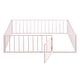 preview thumbnail 4 of 30, Full Size Metal Floor Bed Frame with Fence and Door for Kids