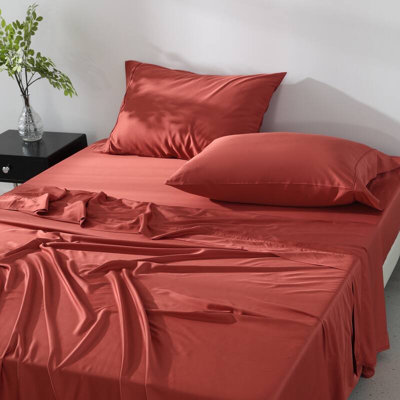 Twin Ducks Inc Rayon from Bamboo Sheet Set - King - Terra Cotta