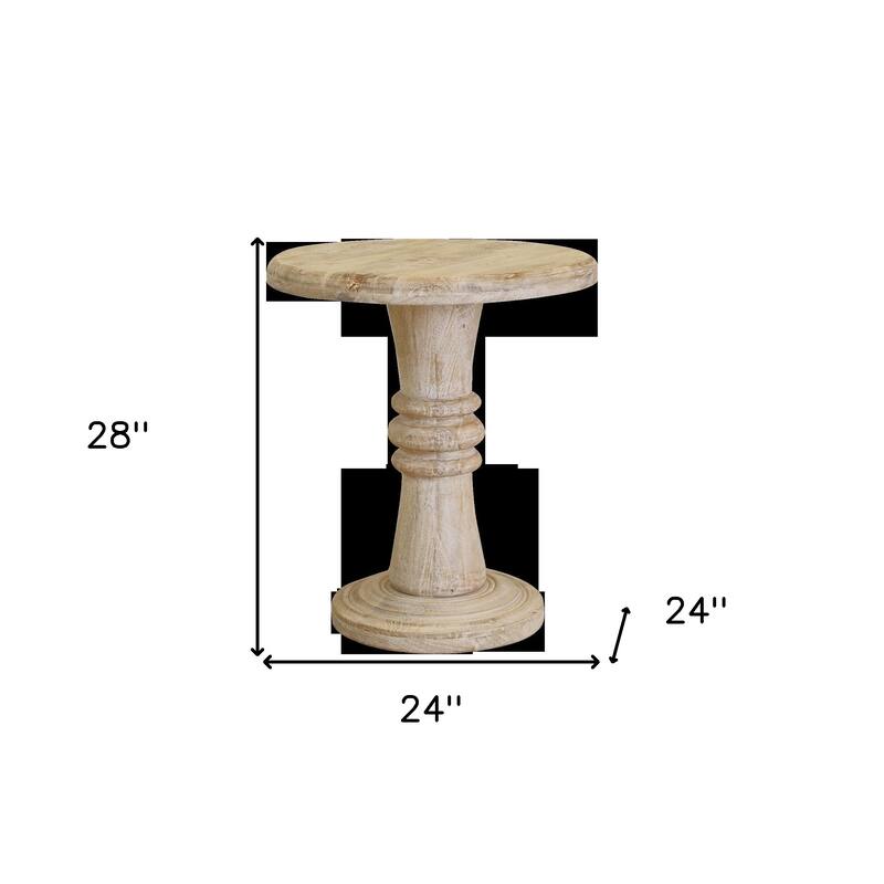 HomeRoots 28" Brown Solid Wood End Table