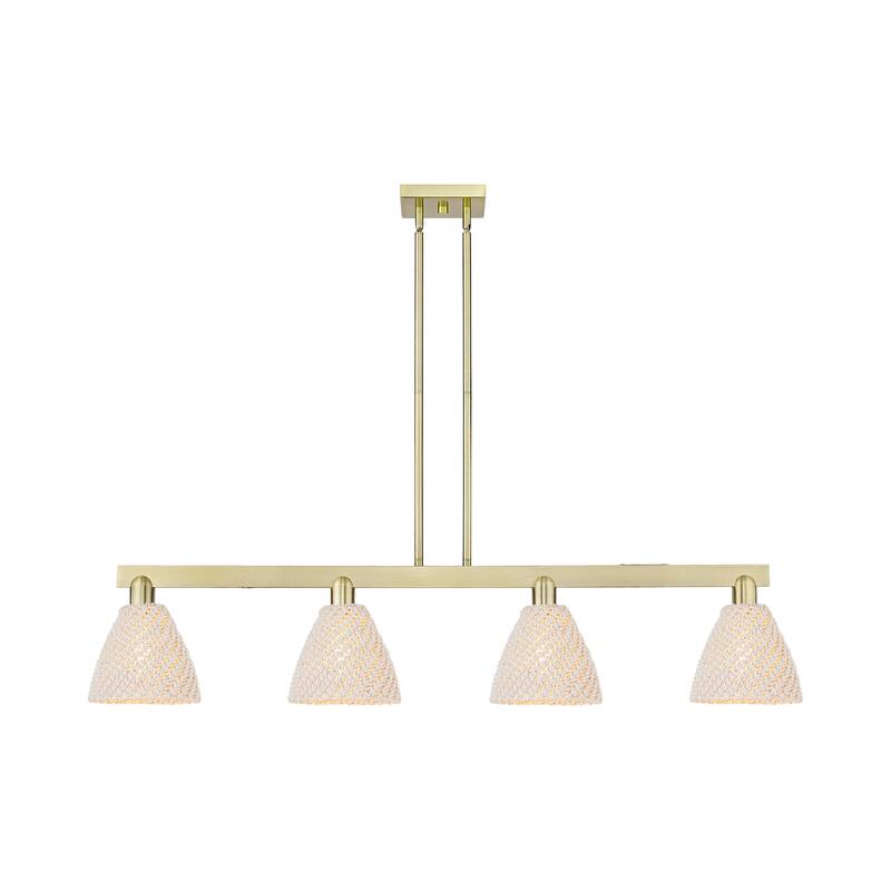 Innovations Lighting 716-4I-10-48 Natural Ballston Dome Linear Natural - Antique Brass / Natural