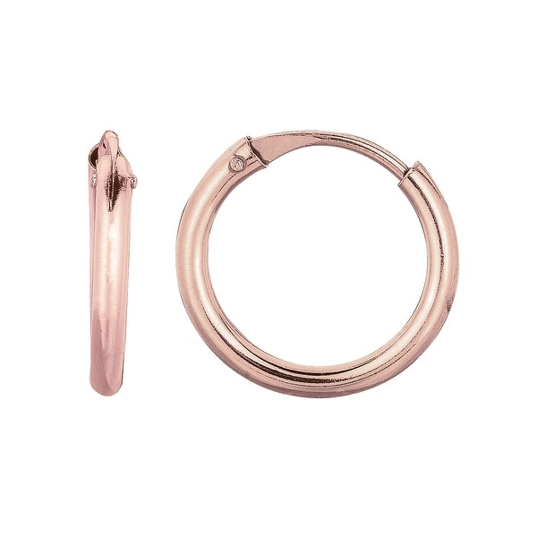 Mcs Jewelry Inc 14 Karat Rose Gold Small Endless Hoop Earrings Mcs Jewelry Inc 14 Karat Rose Gold Small Endless Hoop Earrings Diameter 12mm Pink On Free Shipping Today 14277475