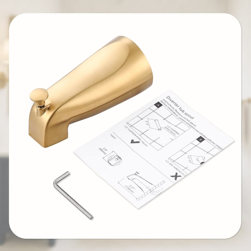 WOWOW Integrated Diverter Bathtub Spout