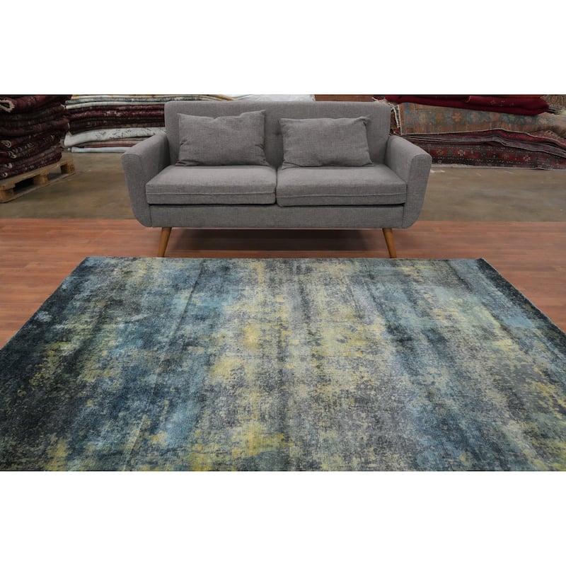 Hand Knotted Oriental Viscose Silk Carpet Modern Abstract Multi-Colored Abstract Area Rug - 7' 7'' X 5' 8''