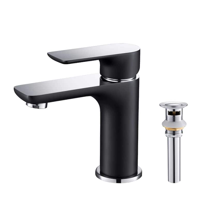 Tender Single Handle Bathroom Sink Faucet - Chrome Black