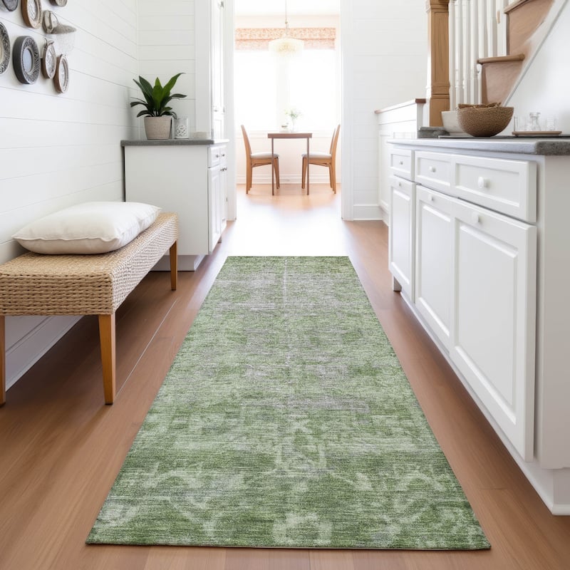 Premium Washable Super Soft Vintage Traditional Mayfield Rug - Fern - 2'3" x 7'6"
