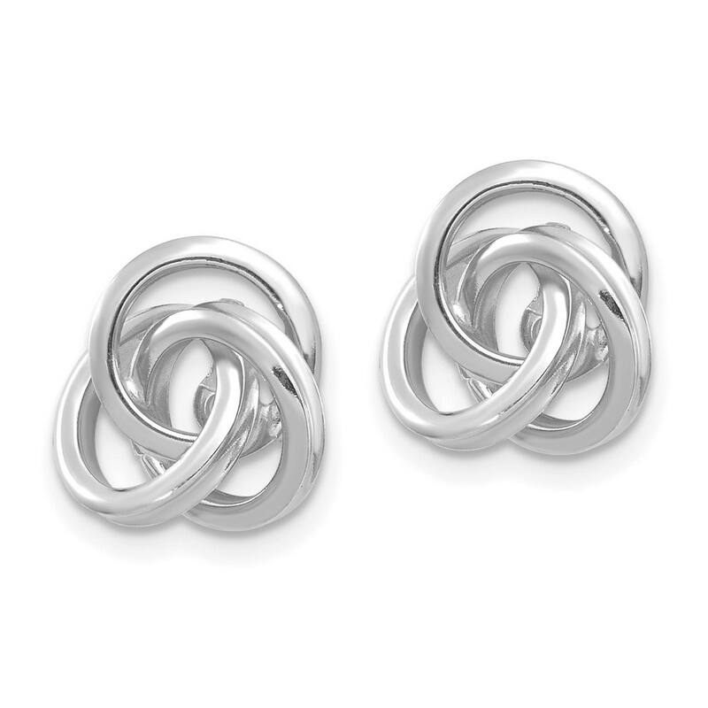 Curata 14k White Gold Polished Love Knot Earrings - Jackets 12x10mm