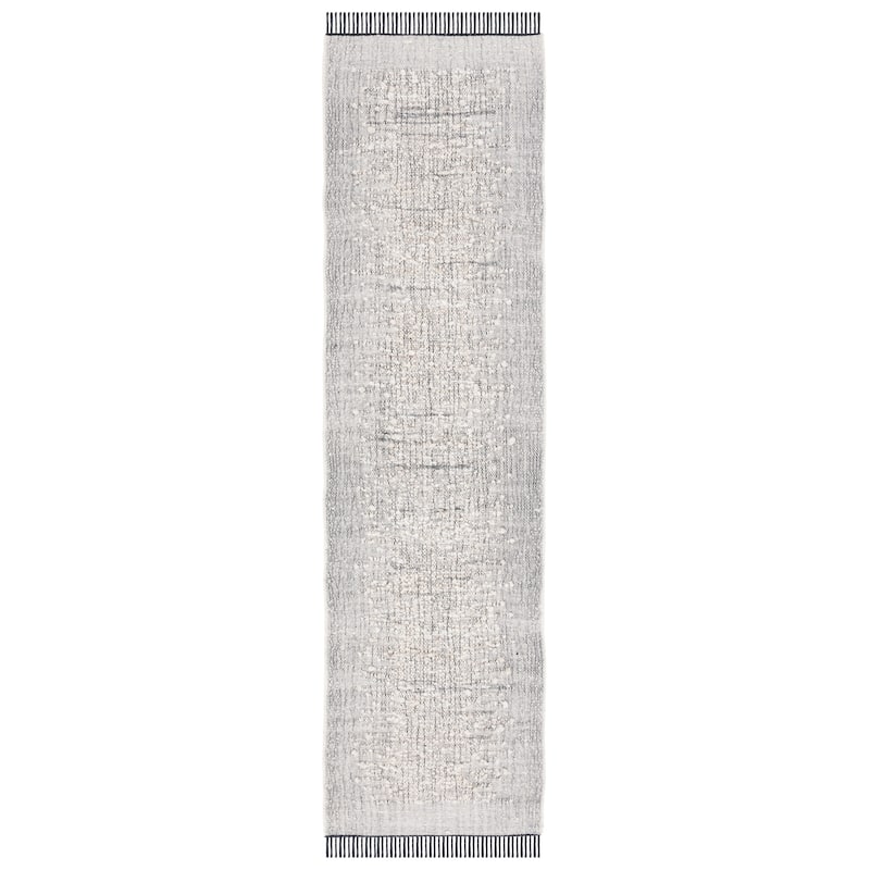 SAFAVIEH Handmade Natura Fenke Geometric Cotton Rug - 2'3" x 9' Runner - Ivory/Black