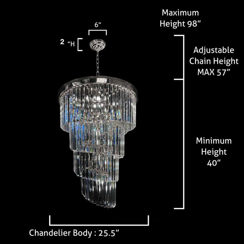 Luxury Chandelier 15 Lights Crystal 25.5" Wide Spiral shape