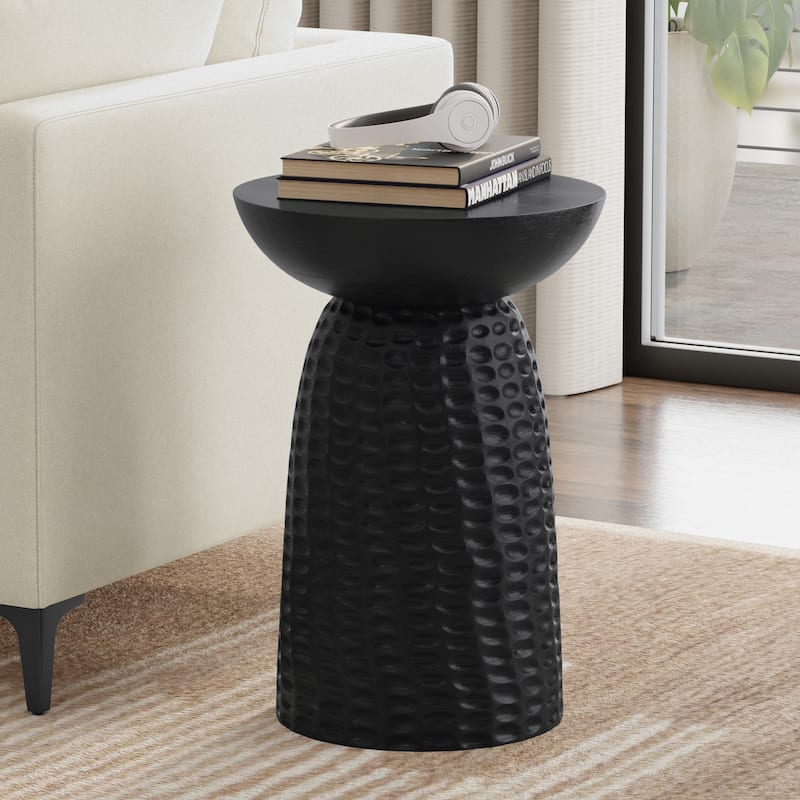 WYNDENHALL Willis 16 inch Wide Accent Table - 16" D x 16" W x 23" H  - Black