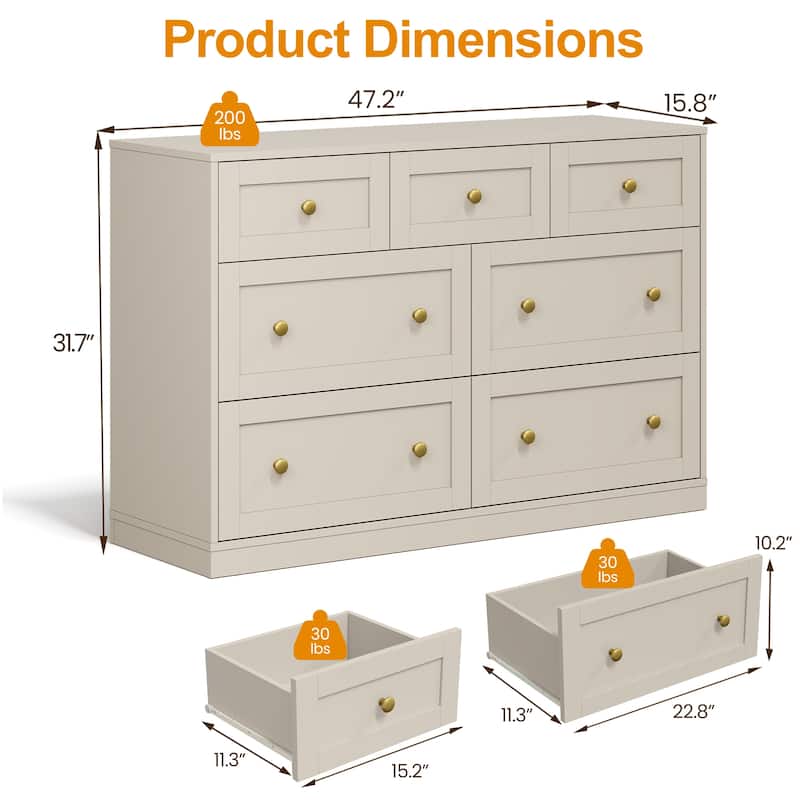 7-Drawer Dresser for Bedroom