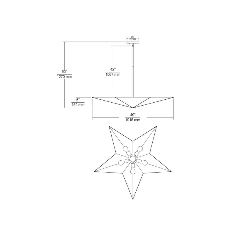 Elk Home Drama Gold Leaf With Gold Leaf Metal Shade 5 Light Pendant