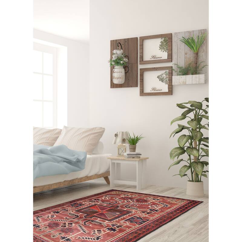 ECARPETGALLERY Hand-knotted Konya Anatolian Dark Red Wool Rug - 5'5 x 8'9