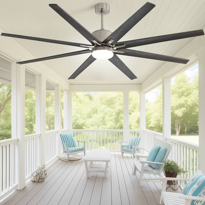 Sofucor 76/84Inch Large Industrial Ceiling Fan,Indoor/Outdoor Smart with Lights and Remote,Work with Alexa/Google