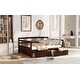 preview thumbnail 12 of 25, Full Size Solid Wood Frame Daybed Wood Bed with Two Drawers and Three Sides Rails,Easy Assemble