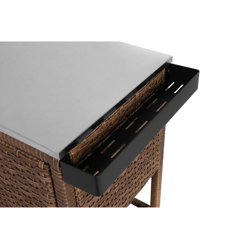 Outdoor Wicker Bar Cart