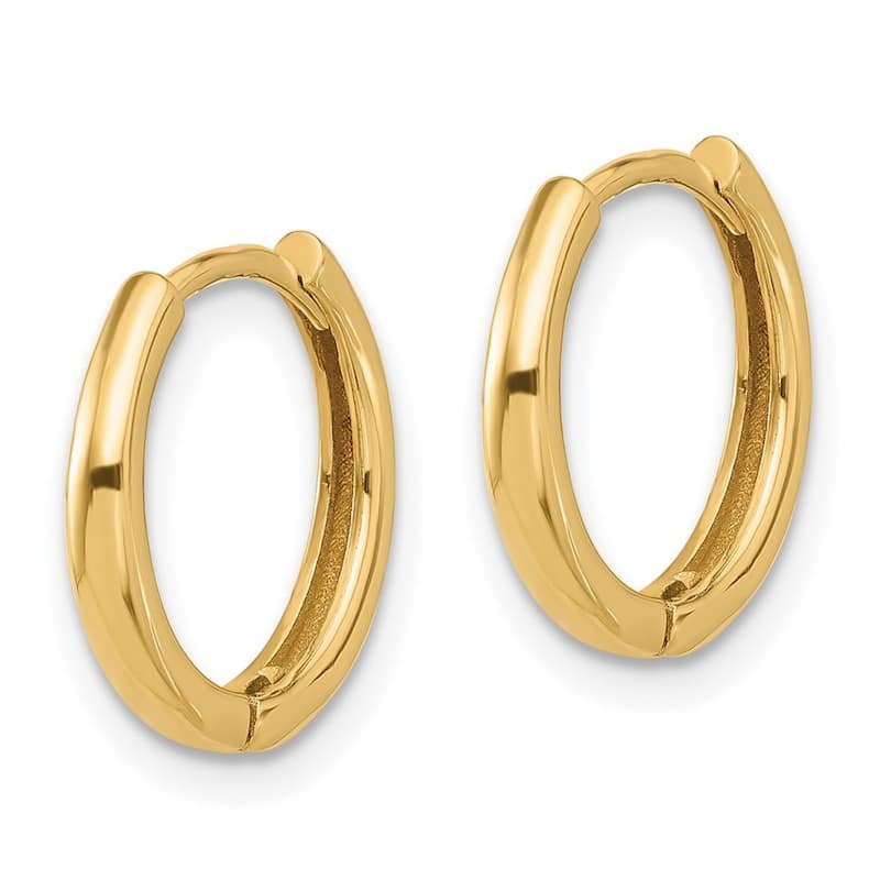 Curata 14k Yellow Gold Polished Hinged Hoop Earrings - 14.3x14.3mm