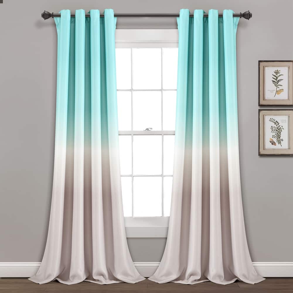 Lush Decor Ombre Fiesta Room Darkening Window Curtain Panel Pair