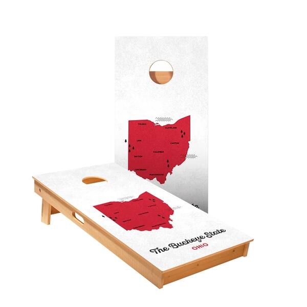 slide 2 of 5, Buckeye State Cornhole Boards NO Bags - Add Board Lights