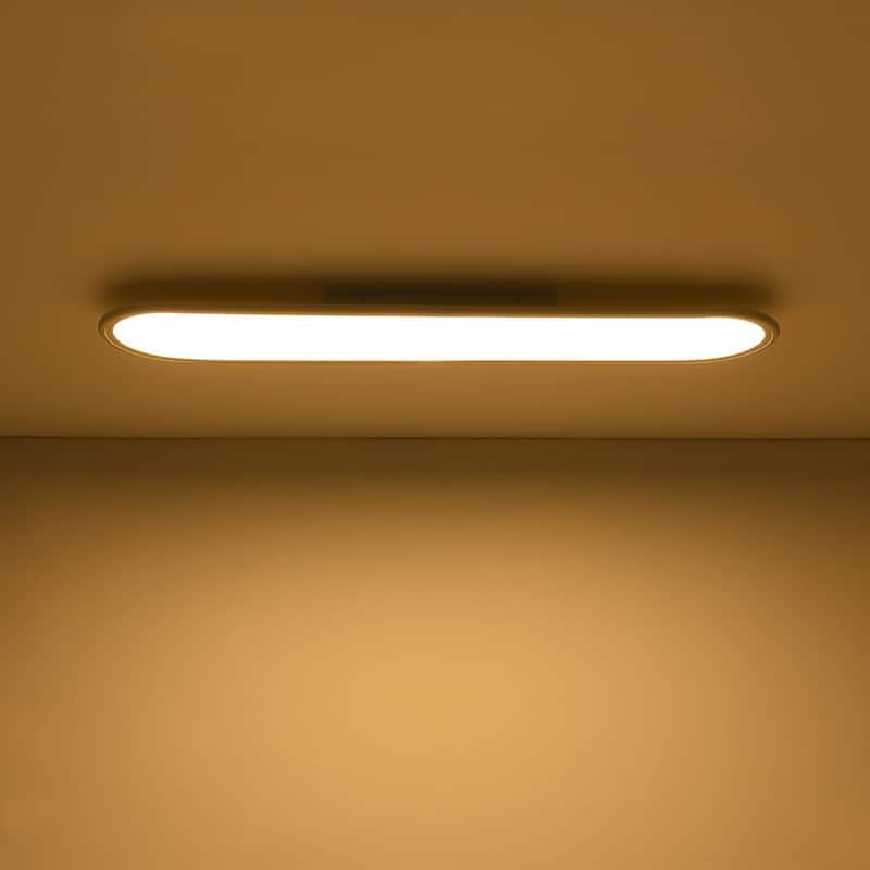 Modern Linear Dimmable LED Oval Semi Flush Mount Ceiling Light