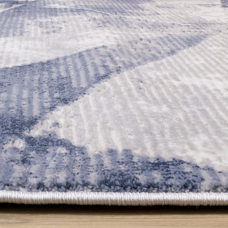 Alpine Rug Co. London Blue Cream Grey Soft Abstract Indoor Area Rug