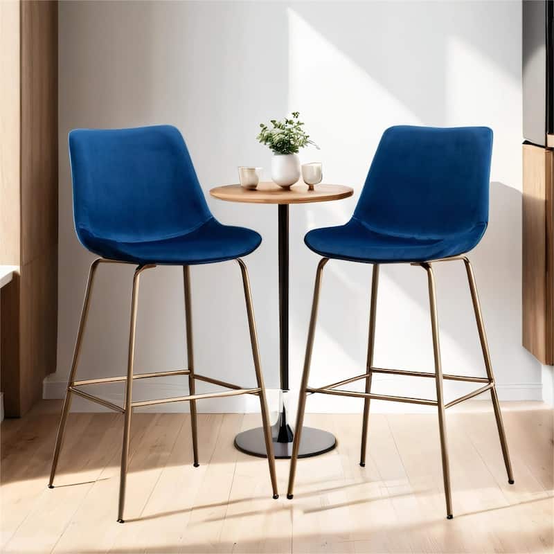 Modern Velvet 26.50 Counter Height Stool, Set of 2