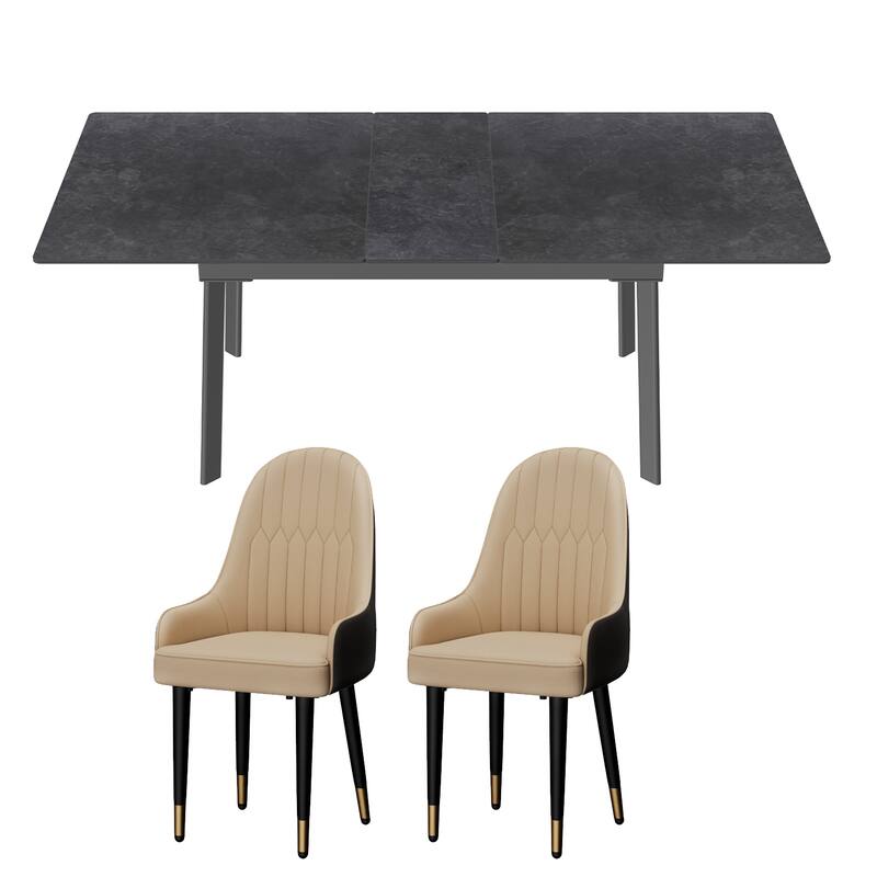 Sintered Stone Top Extendable Table and Chairs Dining Set