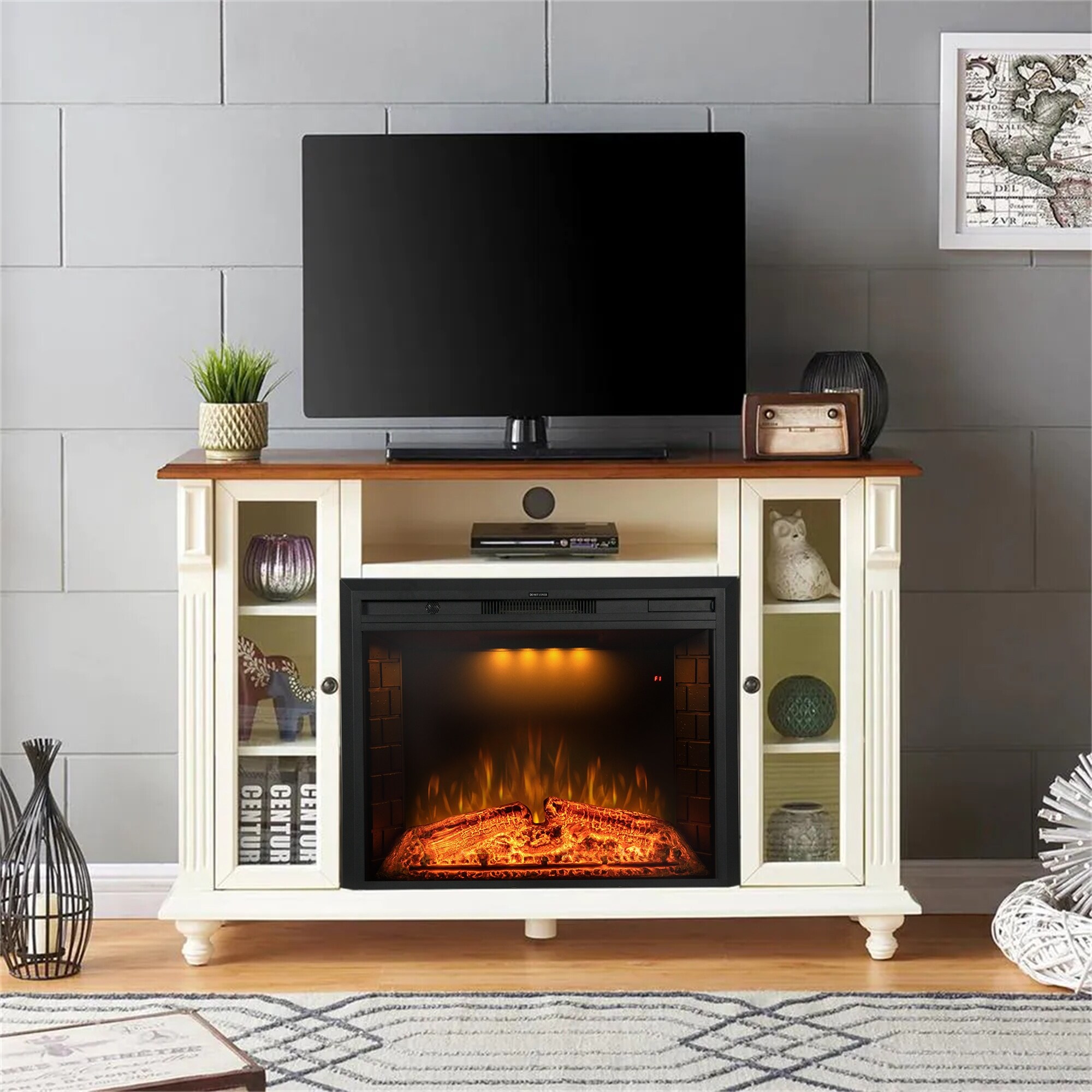 25'' Electric Fireplace Inserts with Fire Crackling Sound, Adjustable Top  Light u0026 Flame Speed - Bed Bath u0026 Beyond - 38295179