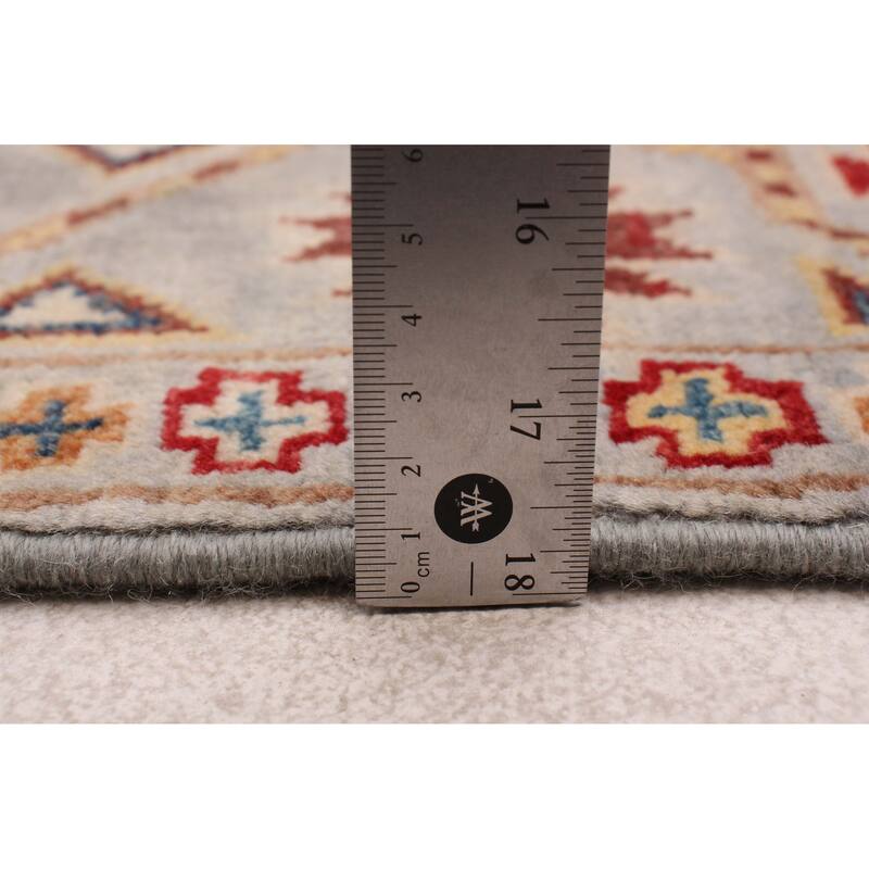 ECARPETGALLERY Hand-knotted Uzbek Ghazni Grey Wool Rug - 3'11 x 6'0