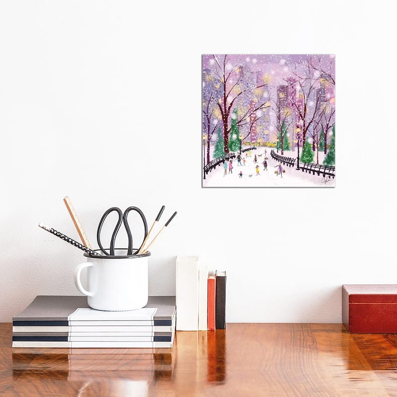 iCanvas "Snowy Night" by Joy Laforme Canvas Print - 12x12x0.75
