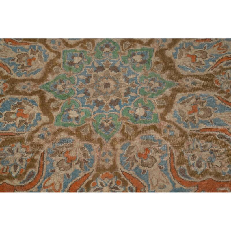 Hand Knotted Oriental 100% Wool Carpet Traditional Floral Oranges & Rust Najafabad Area Rug - 13' 7'' X 9' 6''