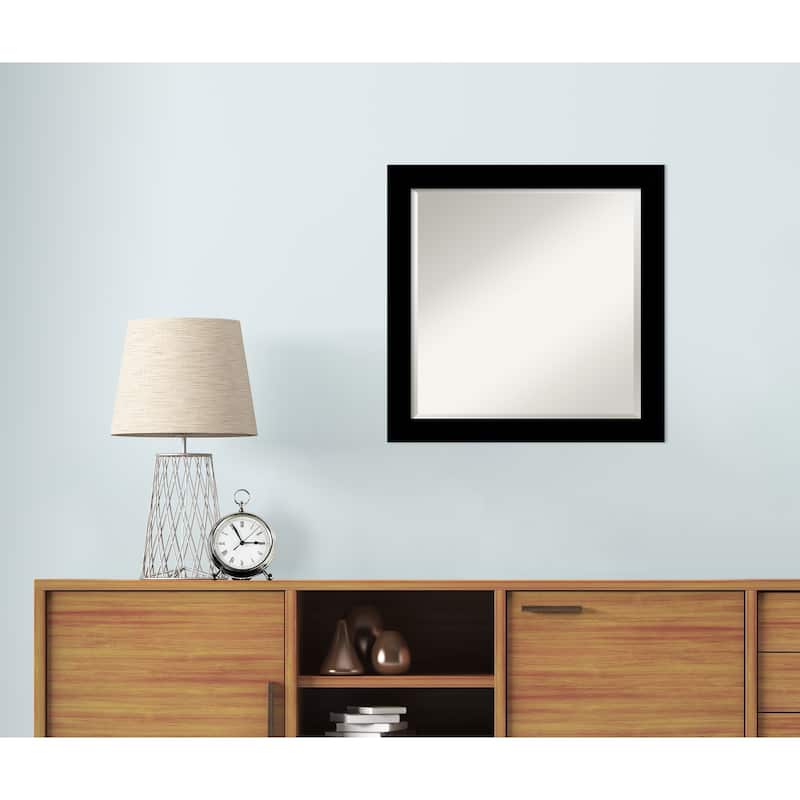 Brushed Beveled Framed Wall Mirror - Brushed Black