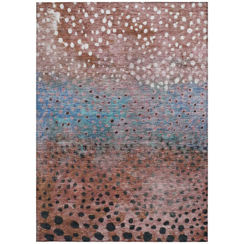 HomeRoots Abstract Transitional Rectangle Outdoor Rug