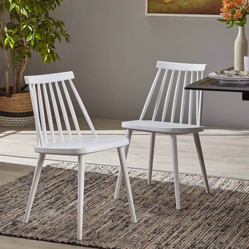 Farmhouse Spindle Back Dining Chairs, Set of 2