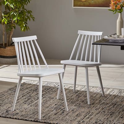 Farmhouse Spindle Back Dining Chairs, Set of 2