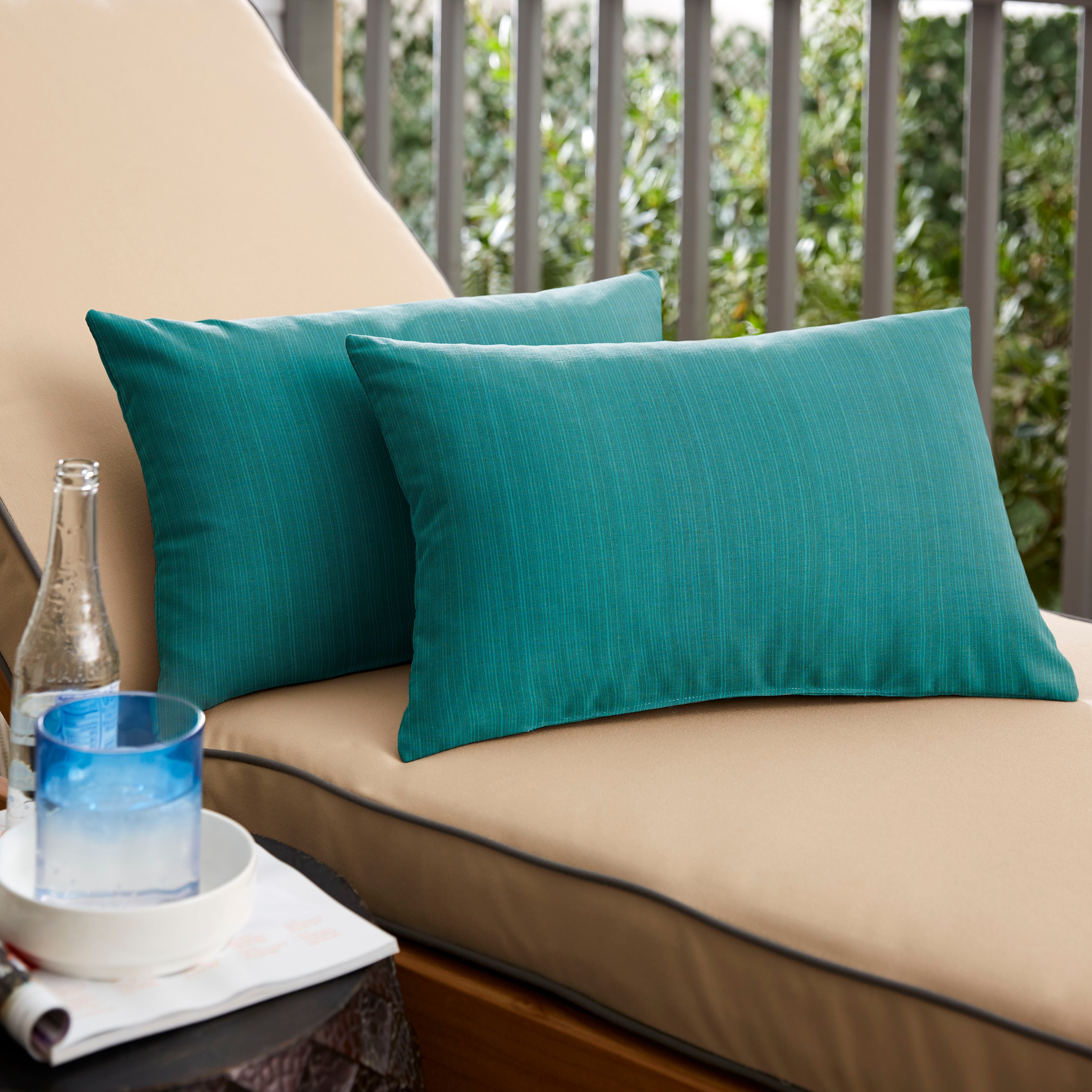 Ocean teal texture sales outdoor lumbar throw pillow