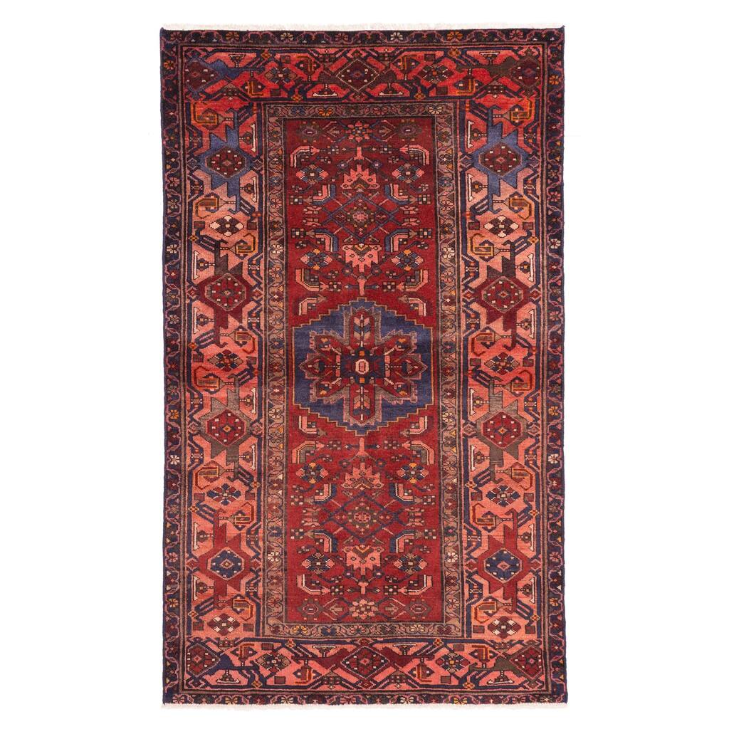ECARPETGALLERY Hand-knotted Andelz Dark Red Wool Rug - 4'1 x 6'11