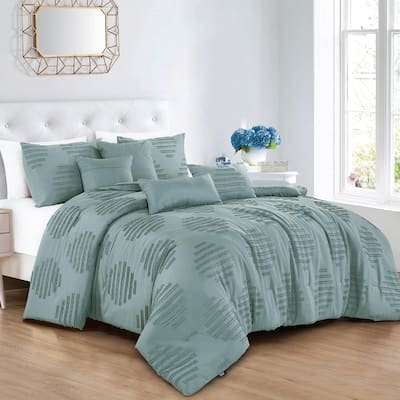 Shatex Sevilla 7PC Bedding Comforter Set All-season Reversible Bed in a Bag