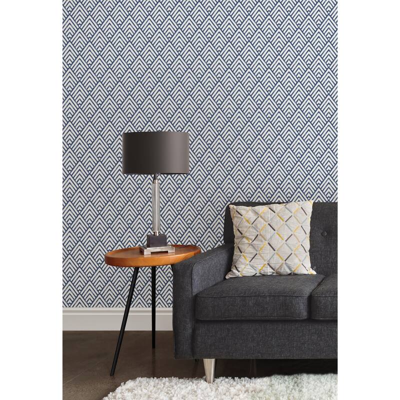 NuWallpaper Arrowhead Deep Blue Peel & Stick Wallpaper - 216in x 20.5in x 0.025in