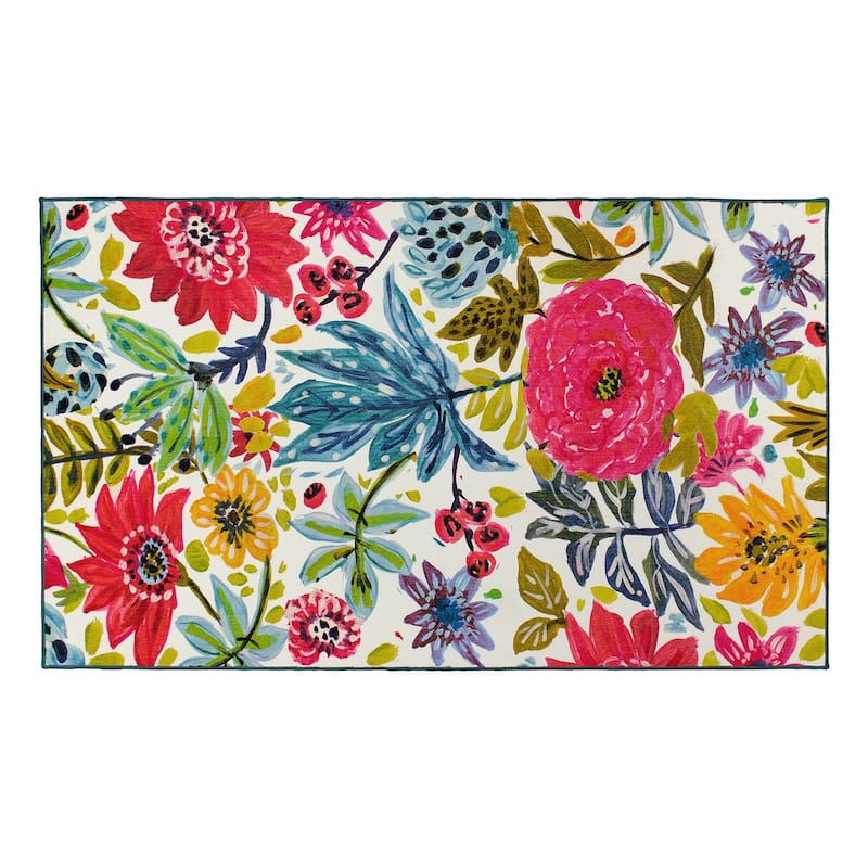 My Magic Carpet Machine Washable Rug Floral Bloom Multicolor