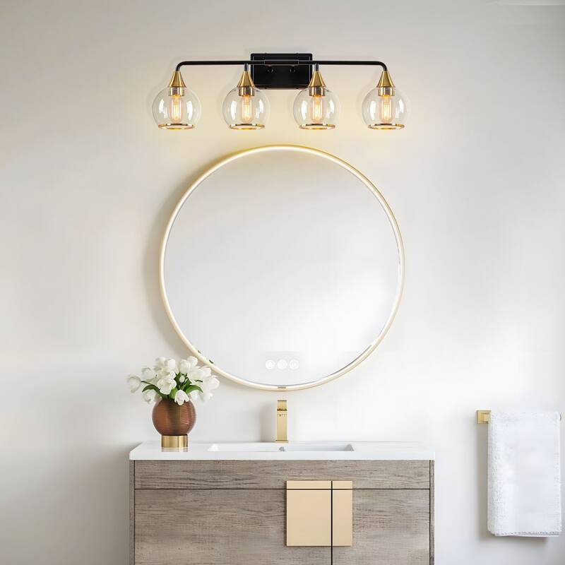 Starsky 3/4 Lights Modern Vanity Light Clear Globe Glass Shades