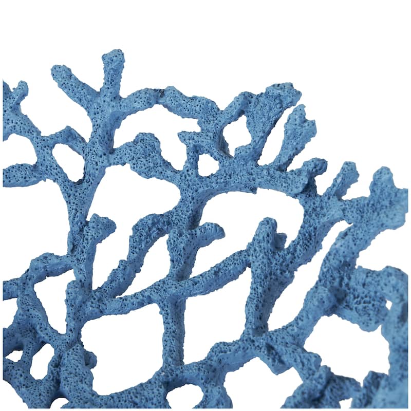 Resin Coral Textured Decorative Bowl - Set of 2 Blue or White - Roche River Decor