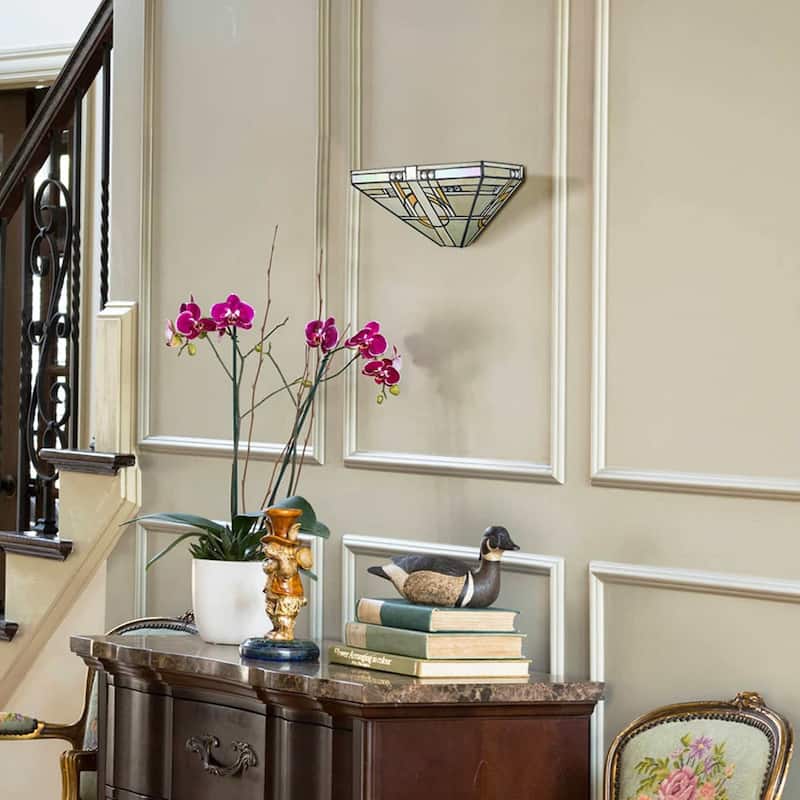 Ferrara Tiffany Style Wall Sconces with Stained Glass Wall Light, 1-Light - Multicolor