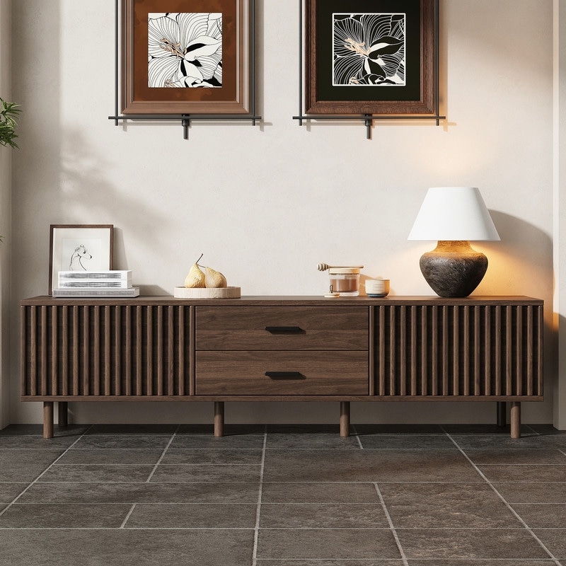 70-Inch TV Stand for TVs up to 80 inches, Modern Media Console Entertainment Center with Storage Cabinets and Drawers
