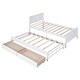 preview thumbnail 9 of 10, Twin Size Platform Bed with Trundle and Two Storage Drawers, Stylish and Durable Design, Perfect for Sleepovers, White