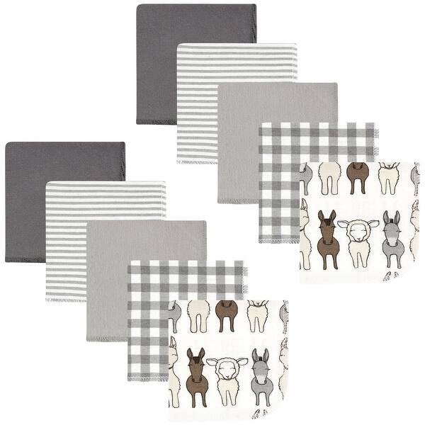 slide 1 of 1, Hudson Baby Flannel Washcloths, Farm Friends Cream 10Pk, One Size - Farm Friends Cream 10Pk - One Size One Size - Farm Friends Cream 10Pk