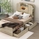 preview thumbnail 17 of 27, Platform Bed Frame with Drawers and Light Strip