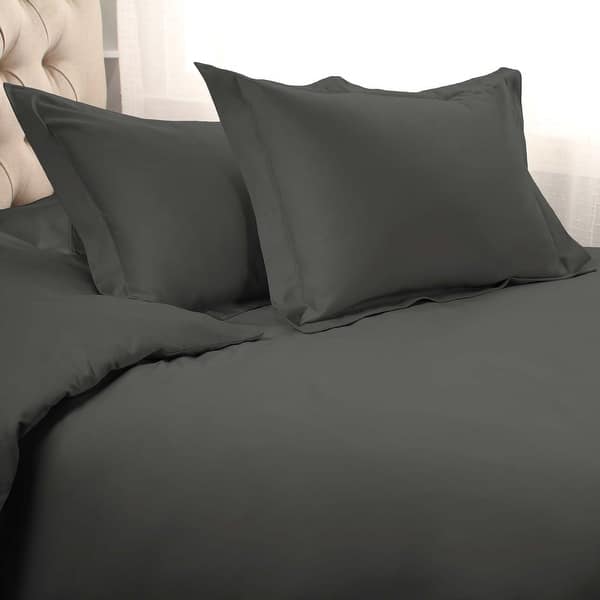 slide 2 of 7, Superior 1500 Thread Count Egyptian Cotton Solid Duvet Cover Set Grey - Full/Queen