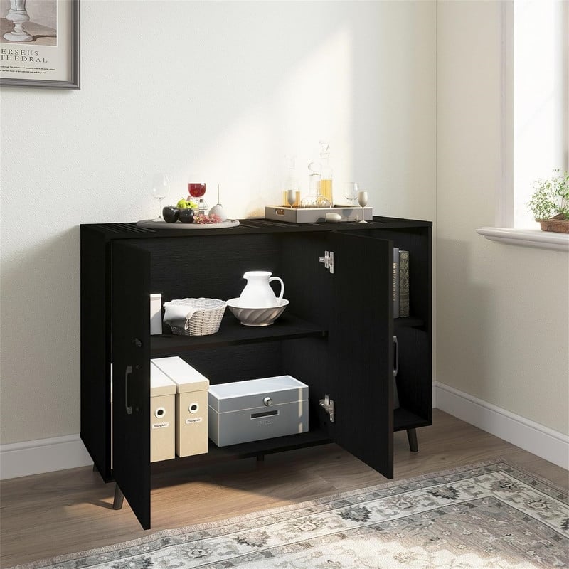 Kitchen Sideboard with 2 Door 2 Shelves - 15"D x 41.7"W x 32.6"H