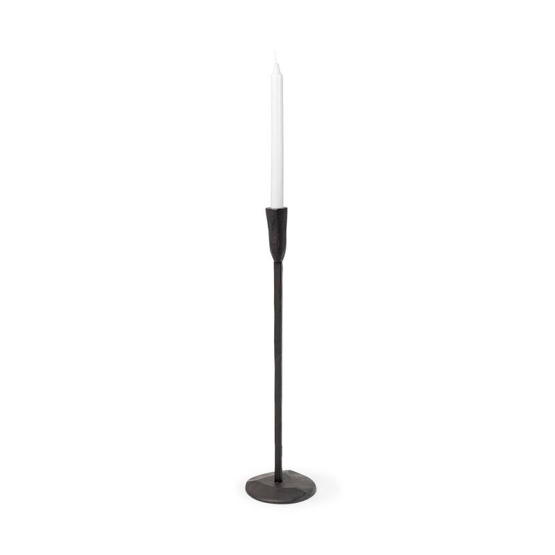 Levit (Large) Black Table Candle Holder - Black - 5.0L x 5.0W x 20.0H